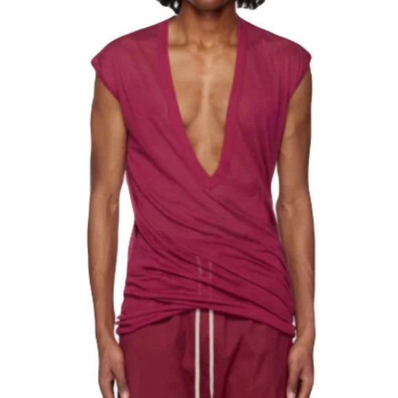 Rick Owens Pink V Neck Shirt